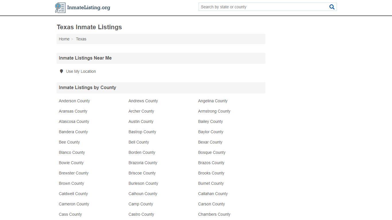Texas Inmate Listings